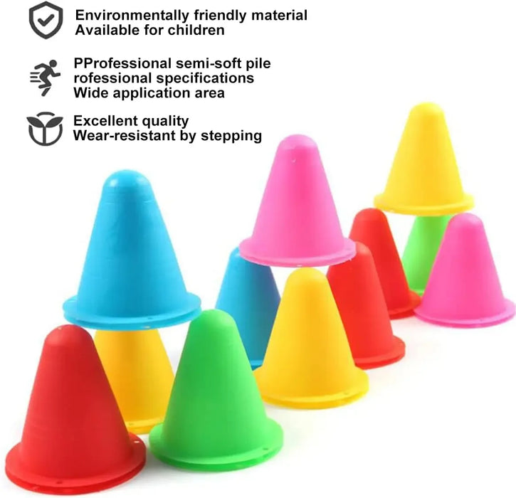 8cm Plastic Marker Cones (10 Pack)