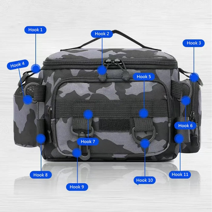 Multifunction Fishing Gear Shoulder Bag with Holder