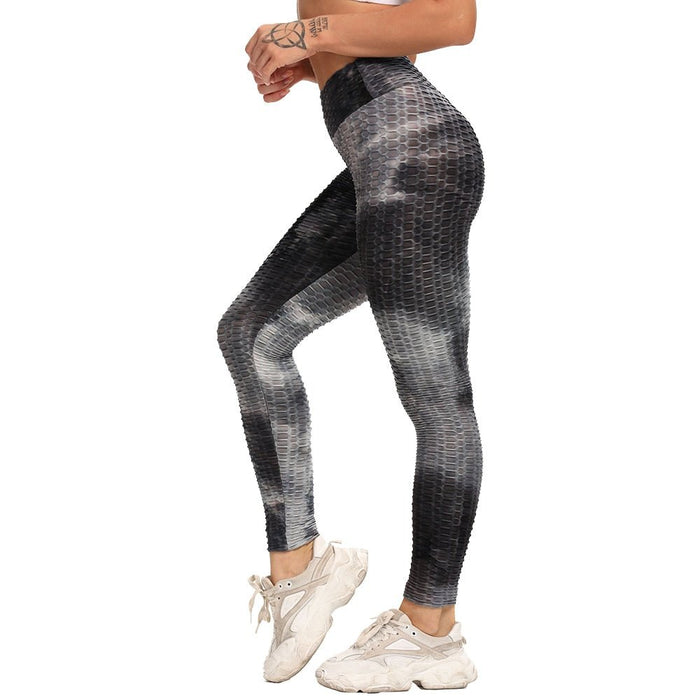 Tie-Dye Honeycomb Anti-Cellulite Gym Leggings - Flamin' Fitness