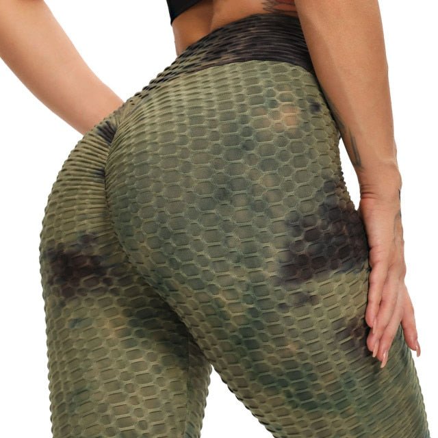 Tie-Dye Honeycomb Anti-Cellulite Gym Leggings - Flamin' Fitness