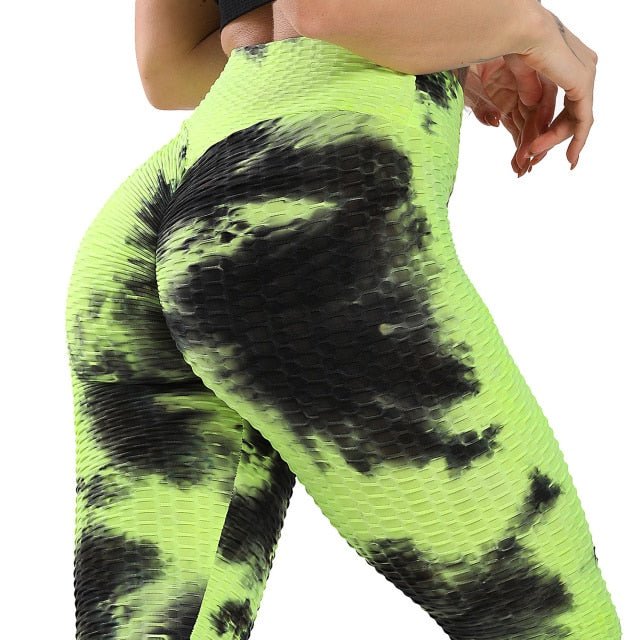 Tie-Dye Honeycomb Anti-Cellulite Gym Leggings - Flamin' Fitness