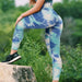 Tie-Dye Honeycomb Anti-Cellulite Gym Leggings - Flamin' Fitness