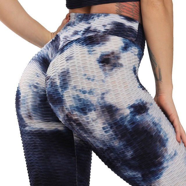 Tie-Dye Honeycomb Anti-Cellulite Gym Leggings - Flamin' Fitness