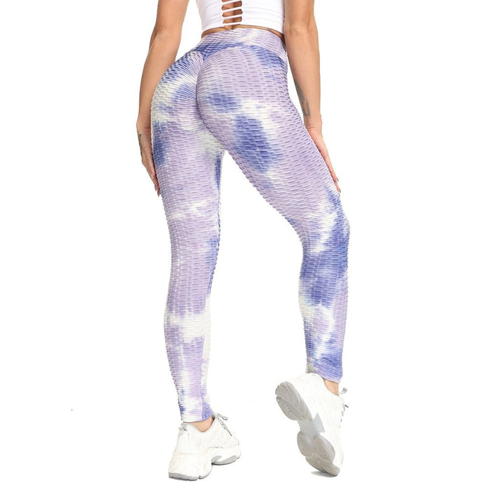 Tie-Dye Honeycomb Anti-Cellulite Gym Leggings - Flamin' Fitness